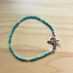 Amazonite and Quartz Crystal bracelet - sterling silver